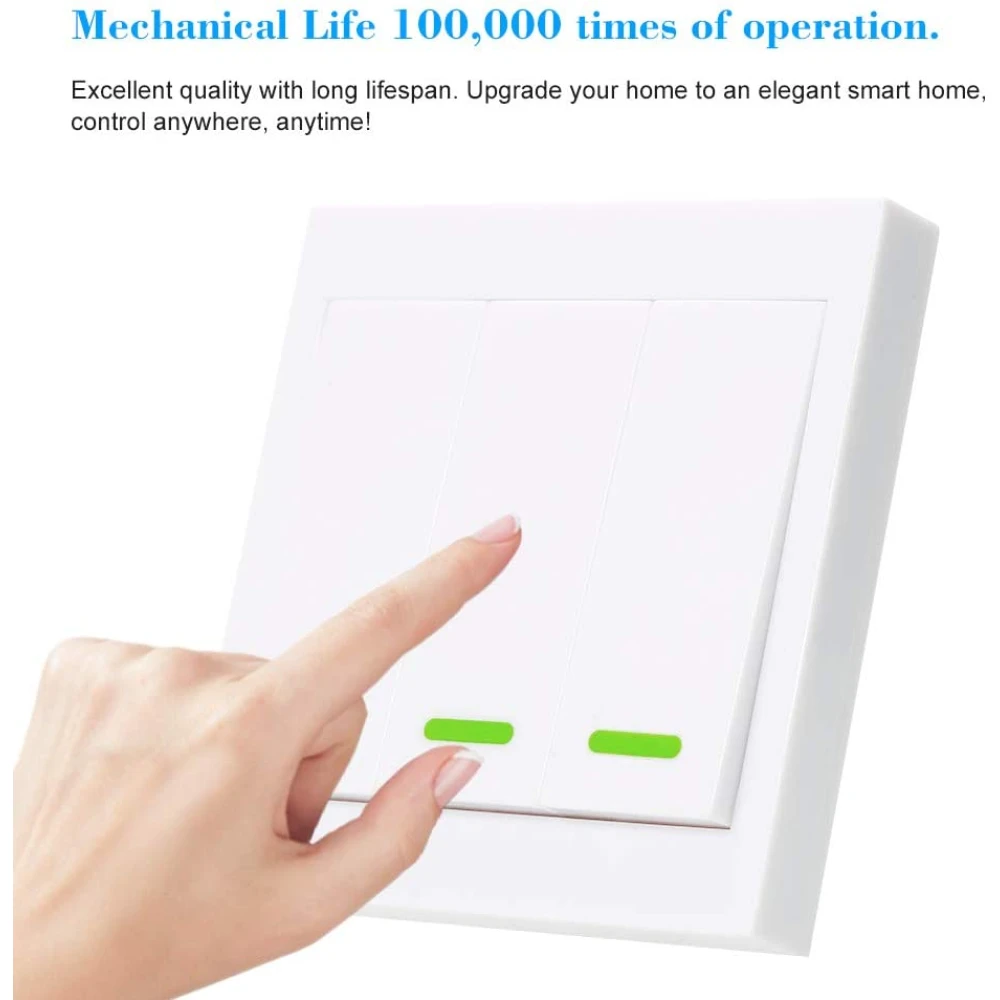 Vista lateral del pulsador interruptor triple SONOFF para control de luz domótica
