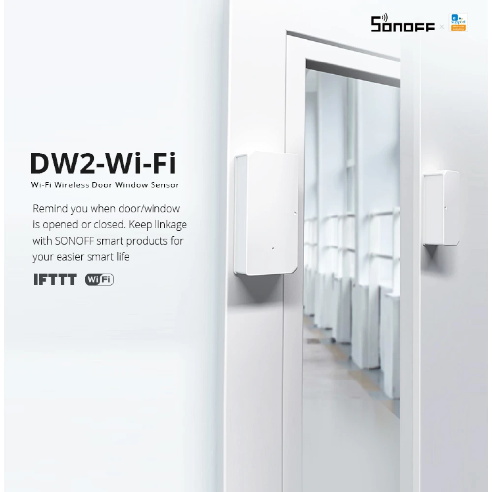 SONOFF SDW2 WiFi Sensor de apertura para puerta y ventana inalámbrico