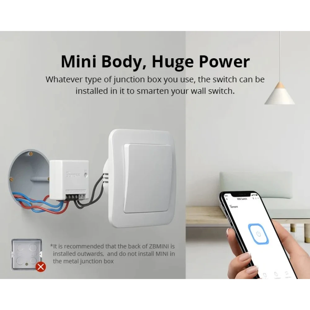 SONOFF ZBMINI ZigBee Interruptor Inteligente Mini para Control de Luz 2 Vías