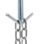 Detalle de las cadenas para fijar motores en soporte elevador 500kg