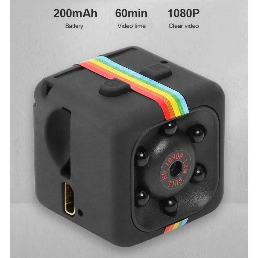 Cámara SQ11 Mini DV 1080p con soporte de instalación