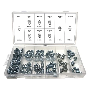 satkit Surtido de racores de engrase hidráulica métricos M6, M8 y M10 - 110 piezas