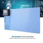 Pantalla de tablet siendo calentada sobre el tapete térmico CPB320