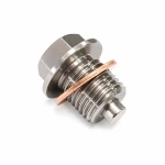 Tapón de Drenaje de Aceite Magnético Acero Inoxidable M12 x 1,5 con Arandela - Cárter Coche Moto