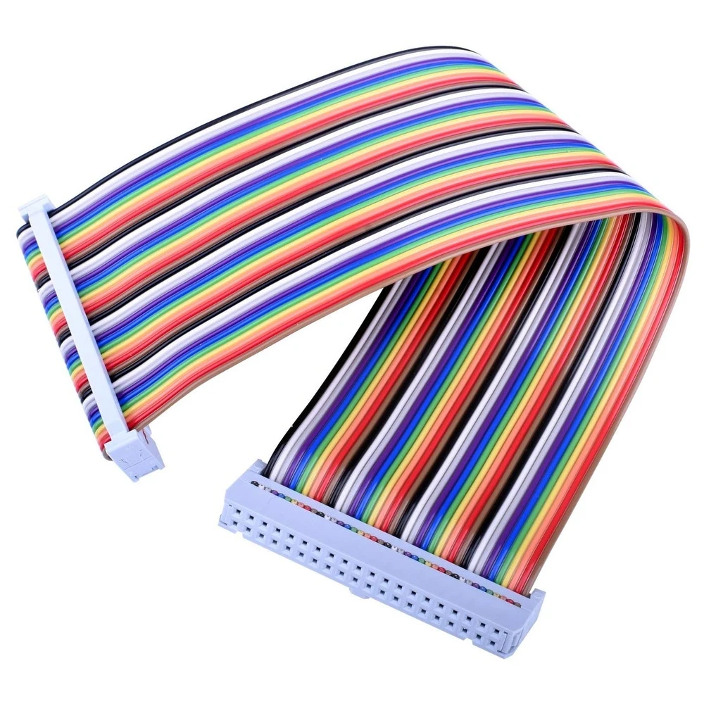 Detalle del cable de cinta plano de 40 pines para Raspberry Pi