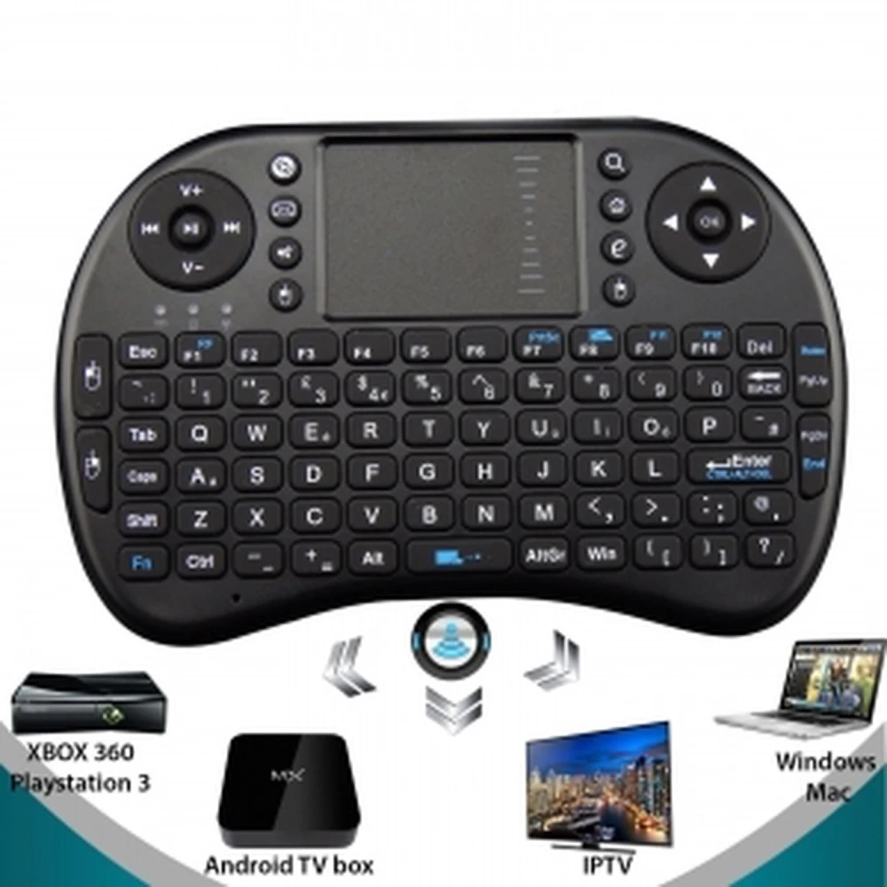 Teclado inalámbrico con trackpad para Android TV modelo T2 para mini PC y media center