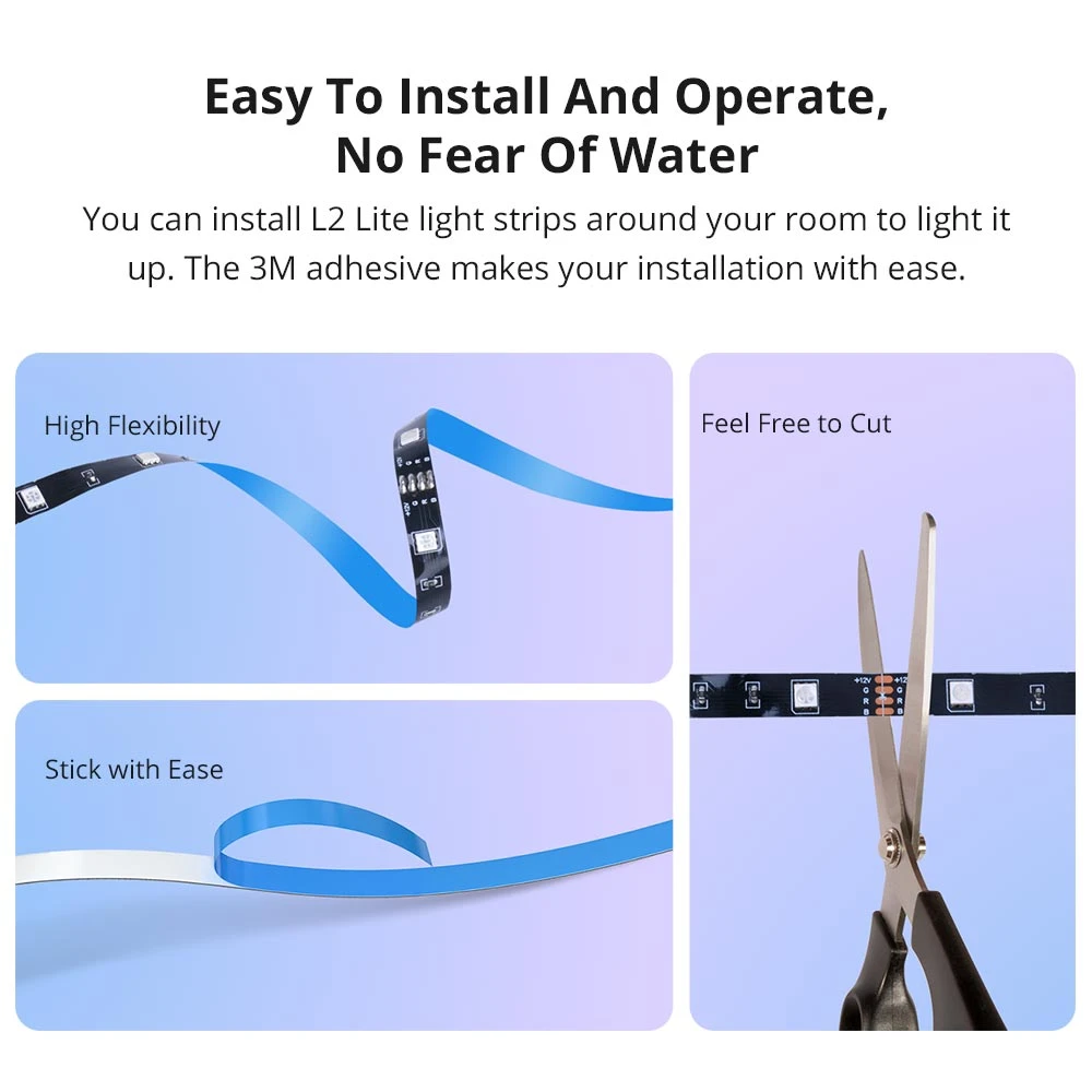 Tira LED inteligente WiFi SONOFF L2 Lite 5 metros con control remoto y app