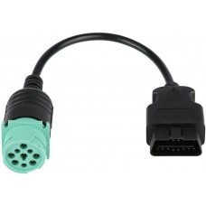 9pin To 16pin Obd2 Truck Diagnostic Cable Motor Diesel Cummins Scanner Adapter Connector
