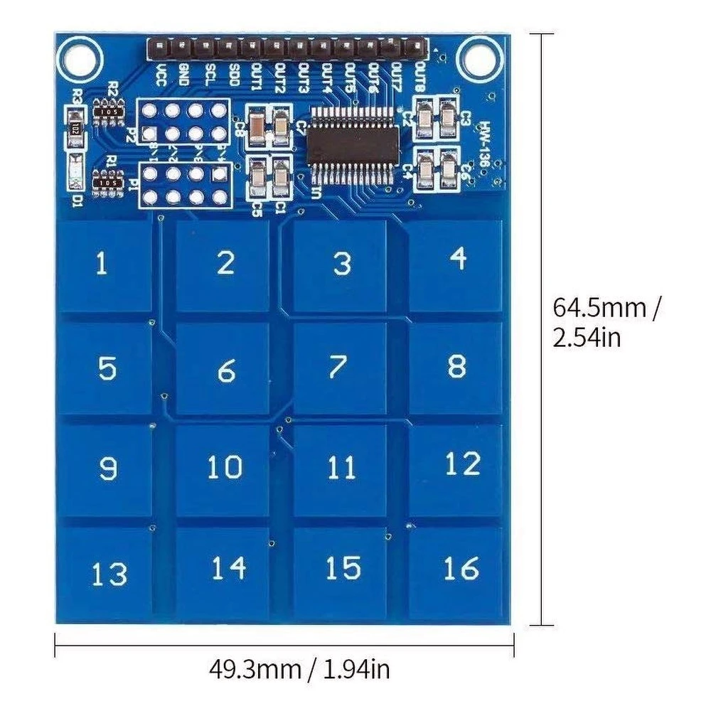 TTP229 módulo interruptor táctil capacitivo de 16 canales para Arduino
