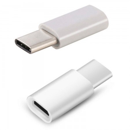 Convertidor de  hembra micro usb 2.0 a macho USB-C usb 3.1 Tipo C - color Blanco ADAPTADORES  1.00 euro - satkit
