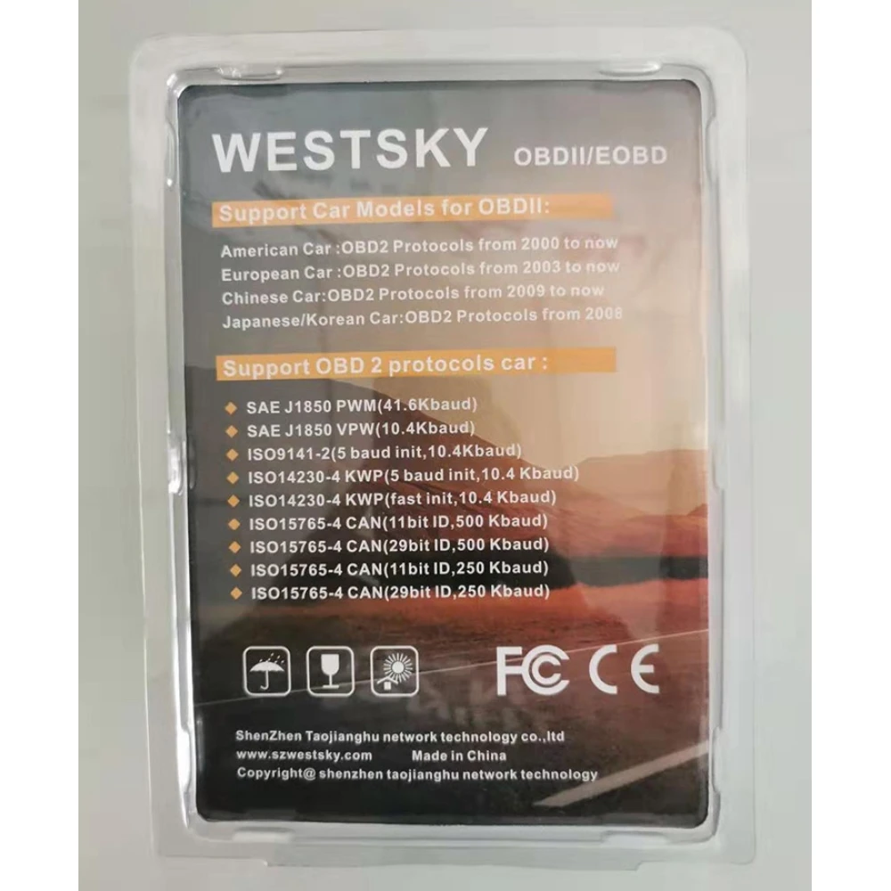 Detalle del W280+ tester diagnóstico OBD2 Westsky en uso