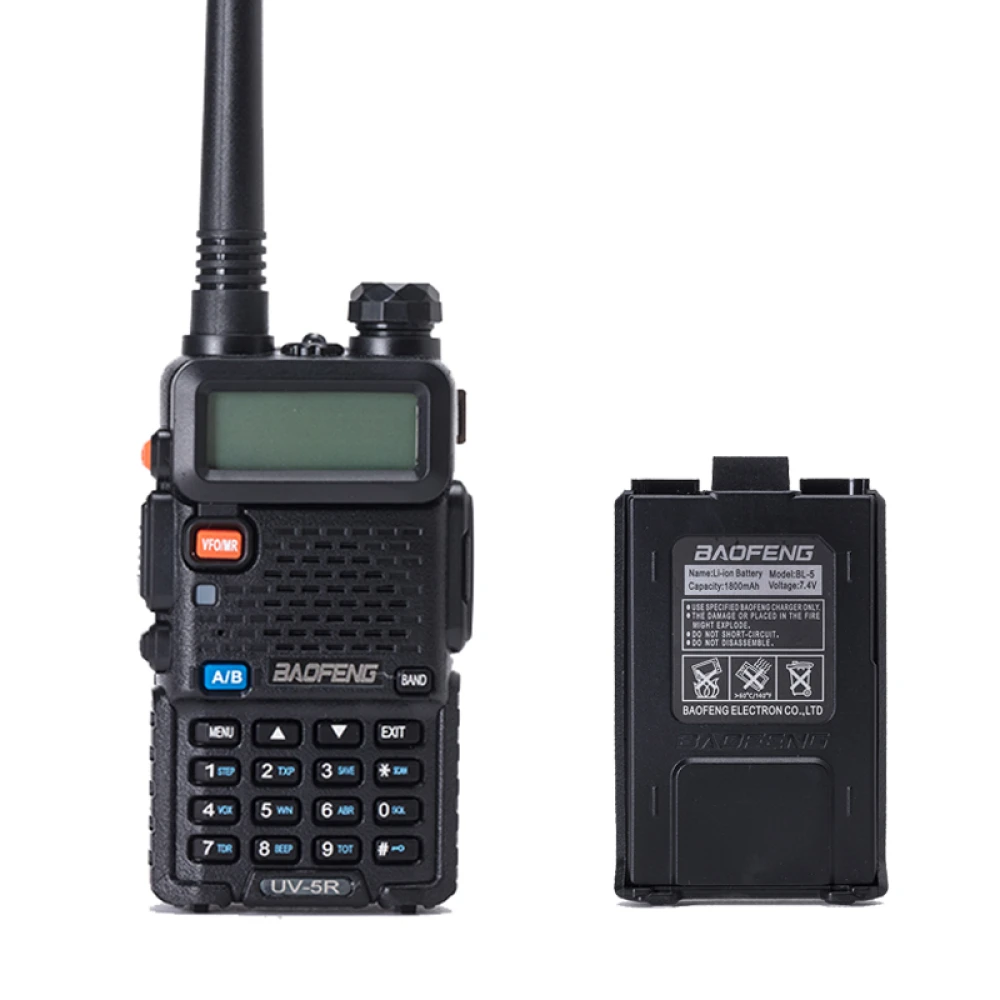 Walkie Talkie Baofeng UV-5R 8W con Pinganillo Auricular y Radio Dual Band VHF/UHF