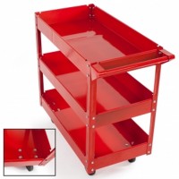 Tools 3-Level Garage Storage Heavy Duty Workshop Wheel Parts And Tools Trolley Cabinet