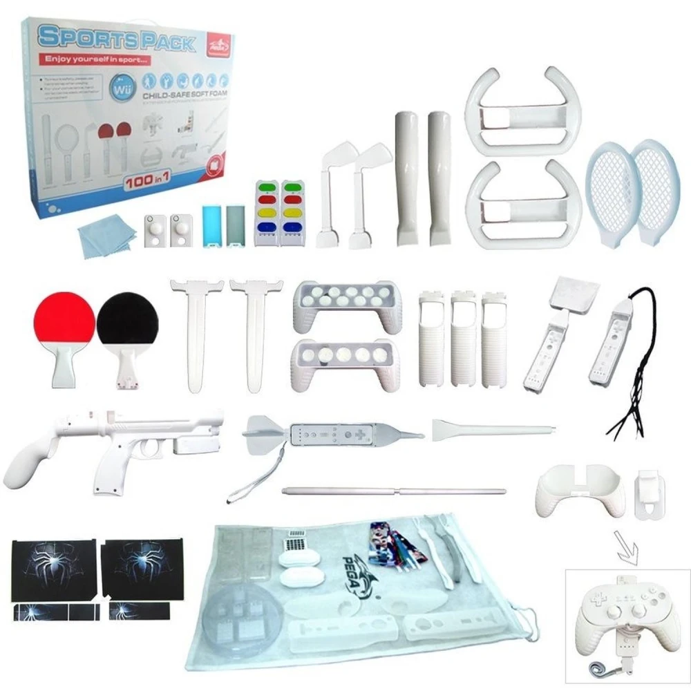 Wii Motion Plus 100in1 Sports Pack - Completo set de accesorios para Nintendo Wii