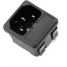 Ac-02 Power Socket Schunko Plug With Fuse Holder And 3 Male Terminals
